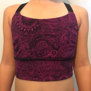 Lululemon black and maroon sports bra